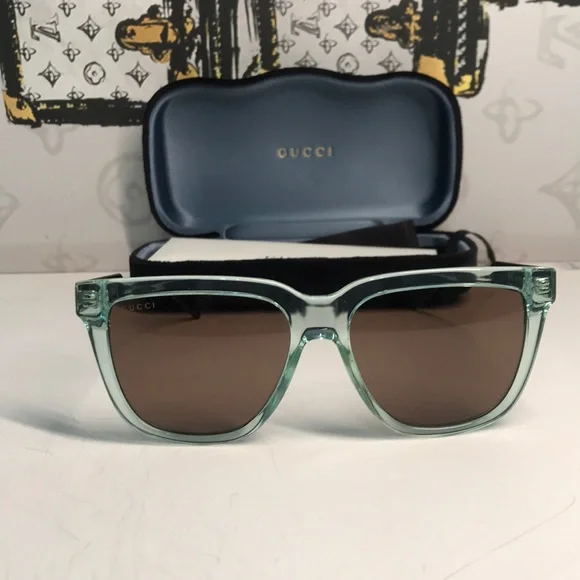 ✨ Brand New Gucci GG0976S 002 Sunglasses – Green Mint with Brown Lenses ✨ - Picture 5 of 12